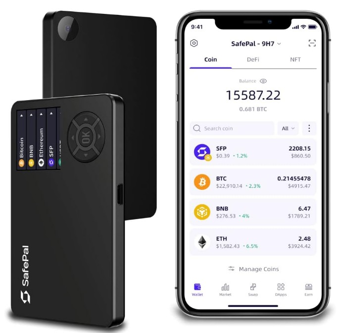 Carteira de hardware para criptomoeda SafePal S1, armazenamento frio sem fio para Bitcoin, Ethereum e mais tokens, Internet isolada e 100% offline, armazena com segurança chaves, sementes